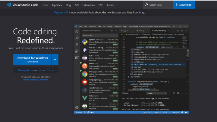 Visual Studio Code web development tool